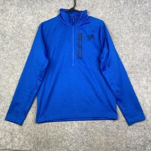 North Face Sweatshirt Mens Medium Long Sleeve 1/4 Zip Pullover Blue Sweater